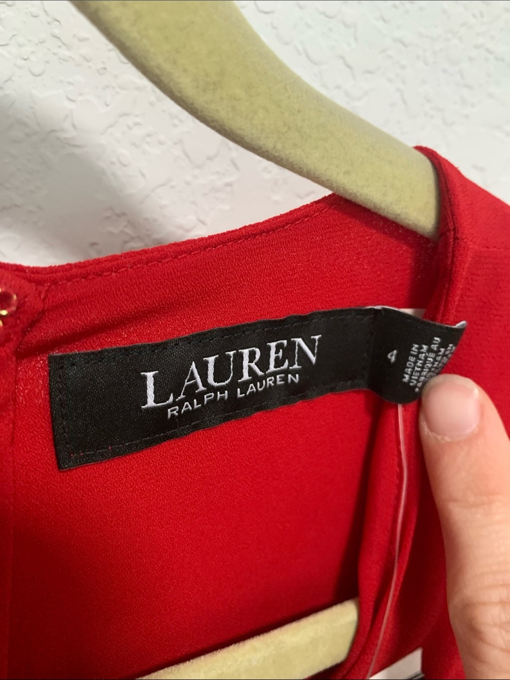 NWT Lauren Ralph Lauren Red Short Sleeve Midi Wrap Dress - Picture 2 of 10